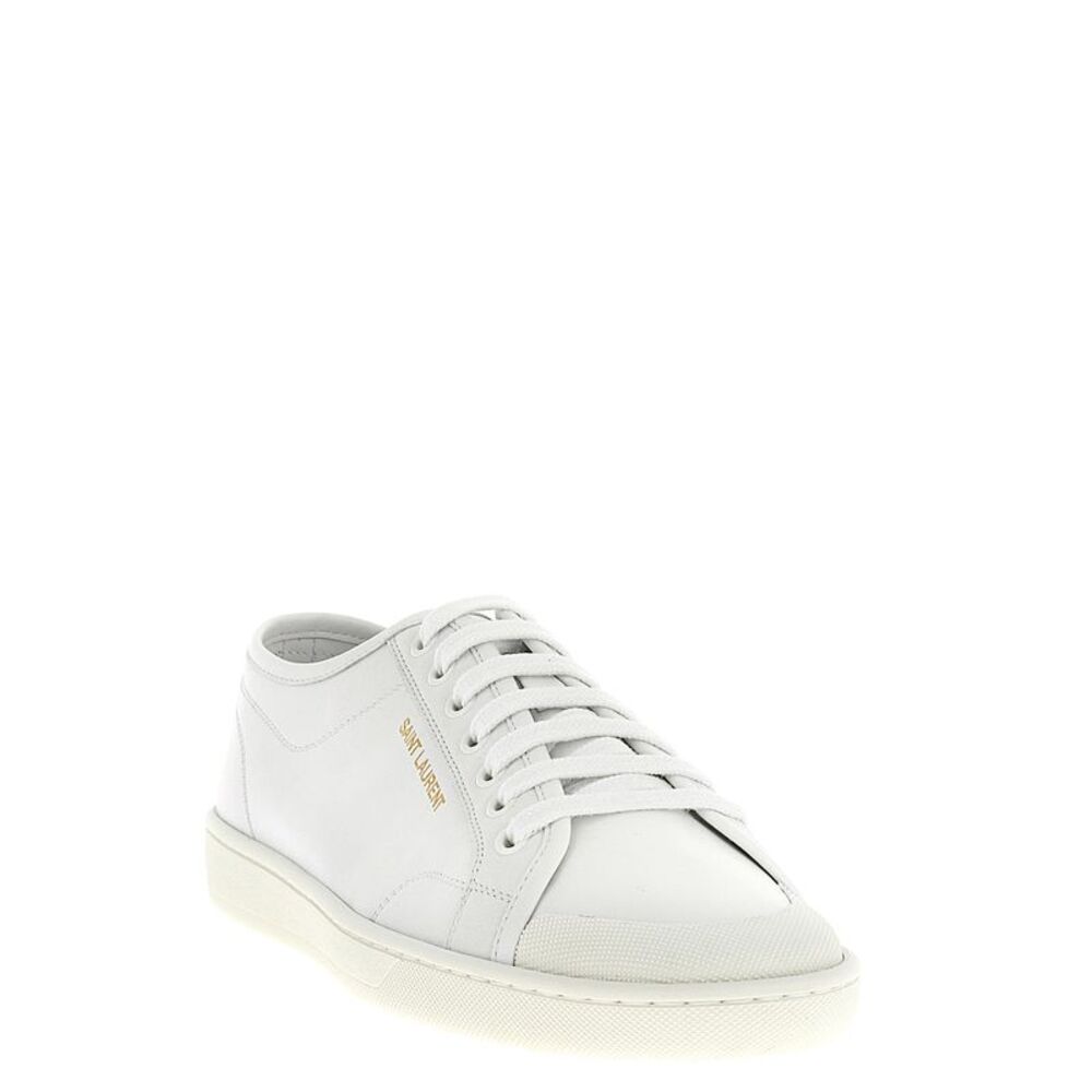Saint Laurent White Calfskin Low Top Men's Sneakers - Picture 2 of 4
